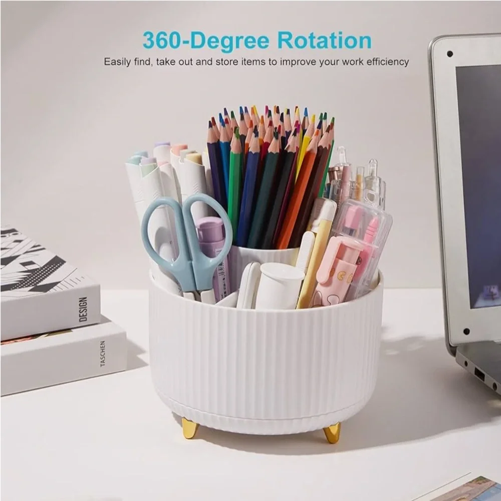 ✨BNWT - Desk Multi-Purpose Holder - 5 Slot - Rotating Organizer - White✨
